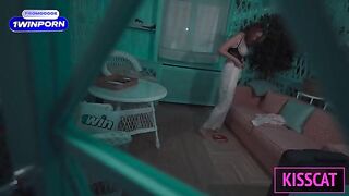 The stepson is having sex with his hot stepmom in the hotel room