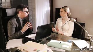 The first movement turned into a passionate sex session right on the table