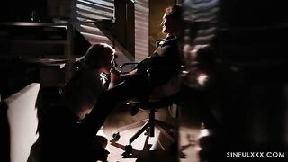 The first movement turned into a passionate sex session right on the table