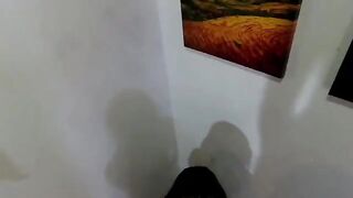 A girl is tied up and fucked in the ass until she comes
