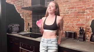 The beauty got a reward for her good work in the form of kisses
