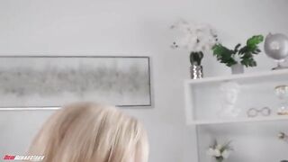 A blonde MILF with a stunning figure gets fucked on the couch