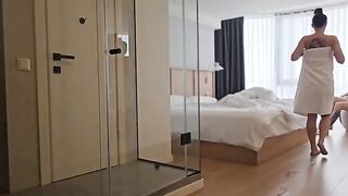 A woman has anal sex and receives a portion in the morning