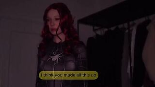 A red-haired girl pushed herself, screaming, into an intense scene