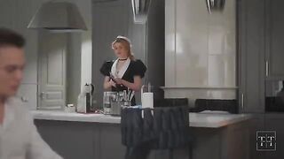 The boss is at home and gets intimate in a steamy scene