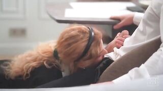 The boss is at home and gets intimate in a steamy scene