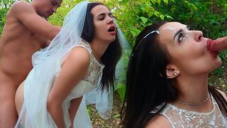 The bride received a thick cock in her tight ass on her wedding day