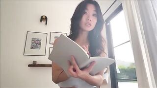 Asian nerdy girl shares bed with her stepbrother - a taboo fantasy