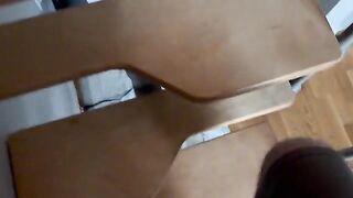 A cute 18-year-old girl sits on top and rides slowly