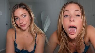 Girl made a thread of saliva to show how deep she can go