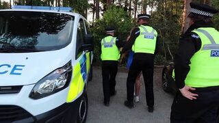 A man was arrested for exhibitionism, but released after giving a blowjob to the officer