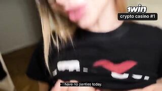 A girl with glasses roughly fucked by her classmate at home