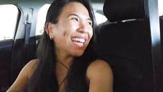 She jumps so hard her tits do the dance of joy