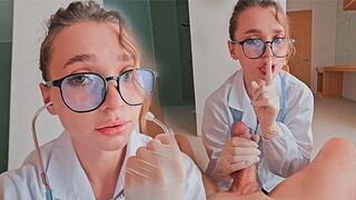 The nurse distracted me from the blowjob with her moaning
