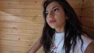 Skinny Turkish babe gets fucked hard in sauna, showcasing her tight pussy