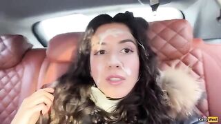 Babe Katty West covered in cum, enjoying fireworks on her face