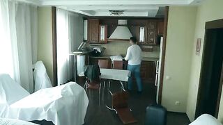 A ghost maid is fucking with a guy in a hotel room on Halloween