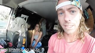 A girl is fucking with her boyfriend in the outdoor layer of her room