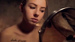 Hot girl after a shower does makeup and sucks my cock