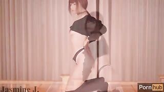 Jasmine J rides a huge dildo and squirts like a fountain from her wet pussy