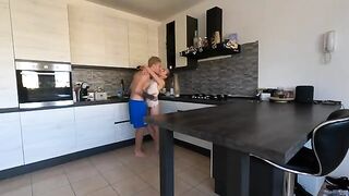 She squirts and rewards me with a blowjob for her clitoral suction! (Italian dialogue)