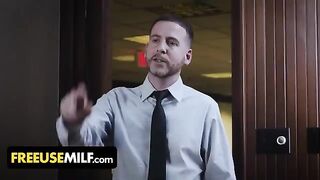 Submissive big-breasted milfs at the mercy of their powerful boss in a free use scenario