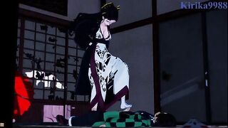 Tanjiro Kamado fucks Daki in a hot Japanese setting