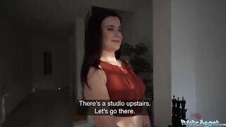 Cute teen Little Eliss gets fucked in a photography studio for cash