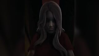 Alma in cowgirl pose, intense eye contact experience
