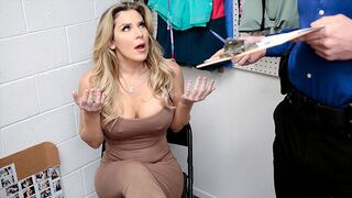 Gorgeous MILF Kayla Paige caught stealing, forced to strip search